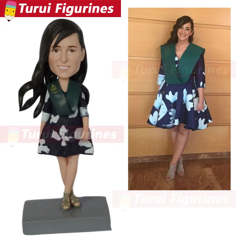 Винтажная Полимерная глина bobblehead которая выглядит как вы топперы для торта