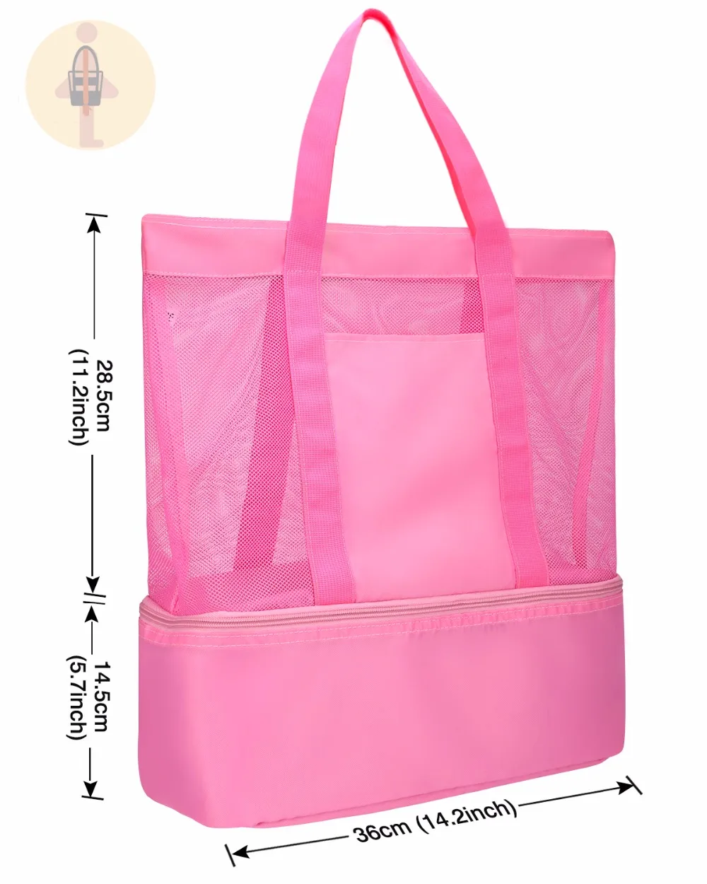 Пляжная сумка с короткими ручками Открытый молнии одного плеча Шестерни для