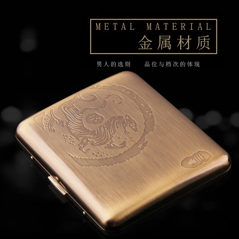 Новый Ретро Бронзовый металлический портсигар Холдинг 20 обычных размеров