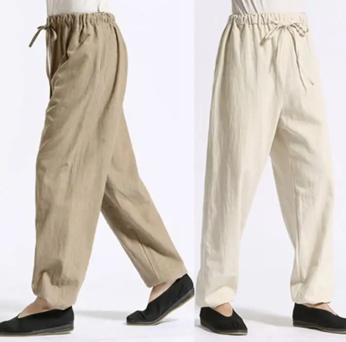 Spring summer personality fashion flax harem pants mens trousers pantalones hombre casua feet pants for men pantalon homme
