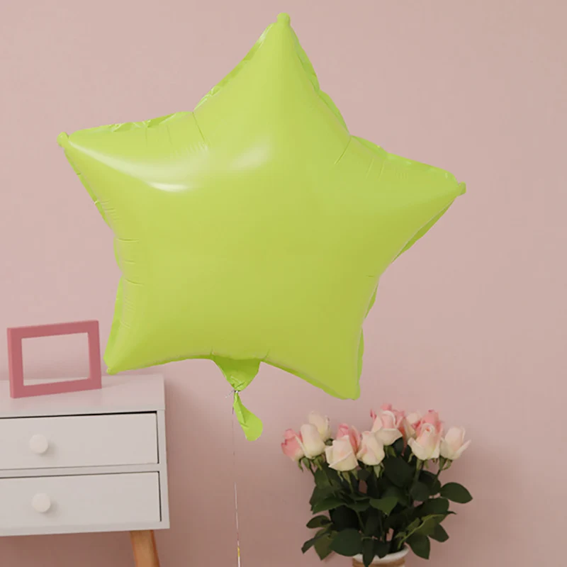 Green stars 5 шт. 18 дюймов Гелиевый шар Звезда Сердце Форма свадьба большие алюминиевые фольги Воздушные шары праздничные украшения надувной подарок - Цвет: Green stars