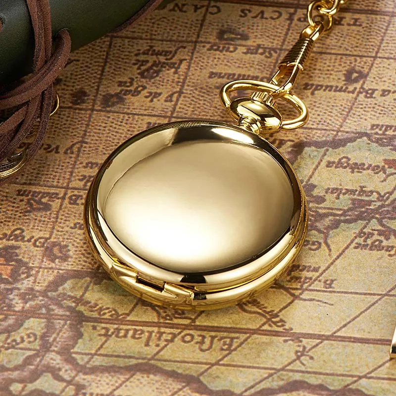 OUYAWEI золотые карманные часы механические мужские винтажные с подвеской и