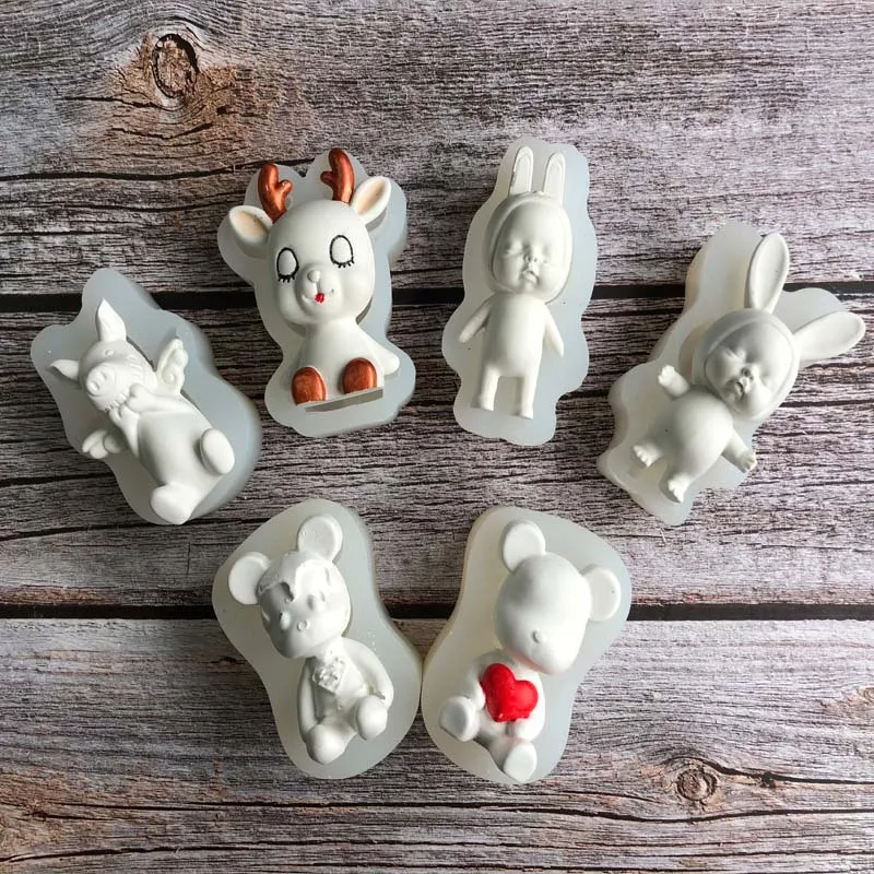 3D Медведь серии силиконовые формы DIY помадка торт форма шоколада для помадки Мыло