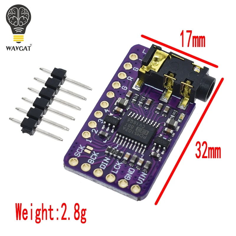 Интерфейс I2S PCM5102A DAC декодер модуль проигрывателя для Raspberry Pi pHAT цифровая плата
