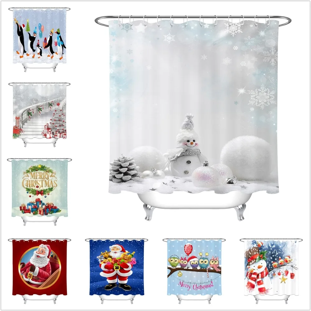 LB Счастливого Рождества и счастливого Нового года занавески для душа роскошный