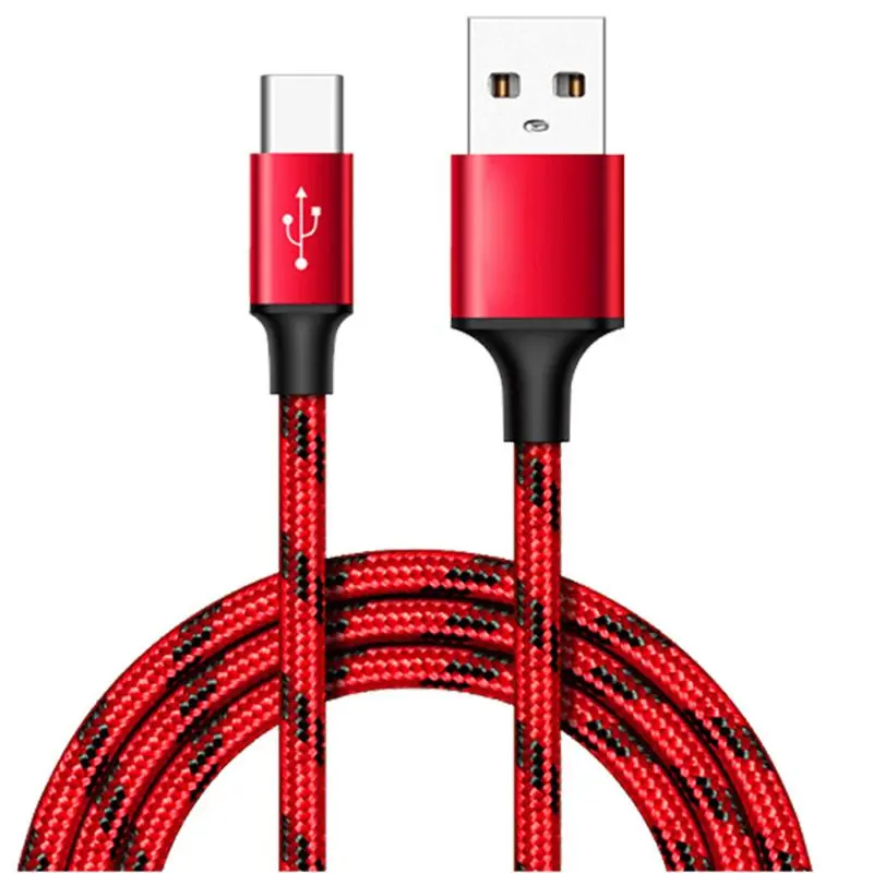 Красный 5 м type C тканый кабель для передачи данных USB C Синхронизация данных длинный провод для быстрого заряда шнур для huawei samsung Galaxy зарядное устройство для мобильных телефонов - Цвет: Красный