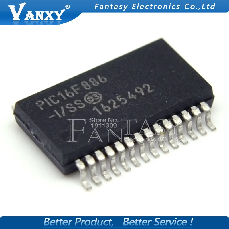 2 шт. PIC16F886-I/SS SSOP28 PIC16F886 SSOP 16F886 SSOP-28 SMD новое и оригинальное