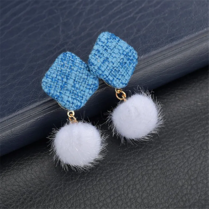 

New Arrivals 2019 Hot Women Fashion Hairball Metal Ball Earrings Simple Plush Ball Drop Earrings For Women Jewelry Gift