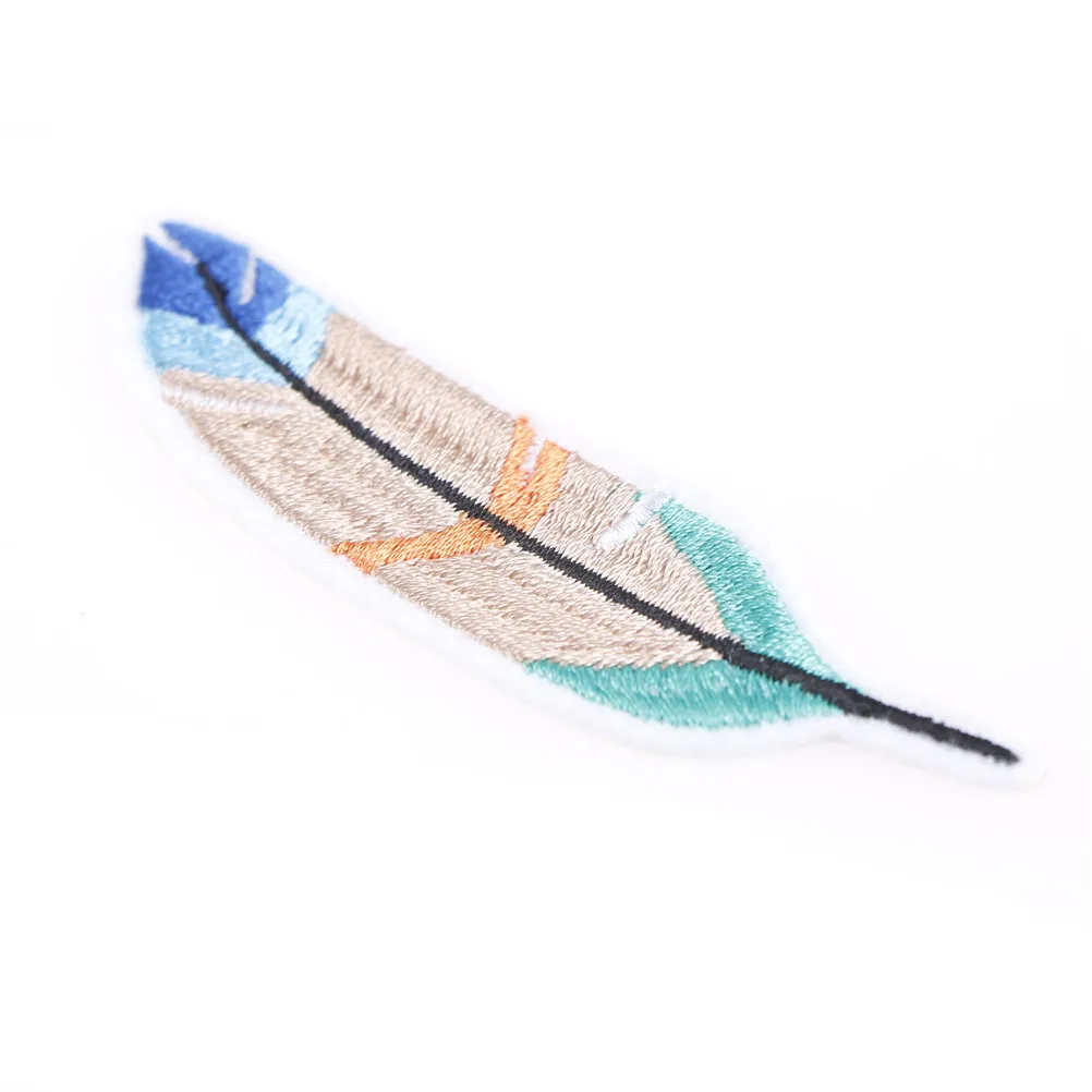 1pc 6.2*8.3cm Fashion Feather Iron On Patch Fabric Applique for Clothes Badge DIY Apparel Embroidered Clothing | Дом и сад