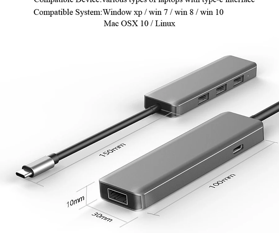Многофункциональная док-станция usb type-c USB-C концентратор USB 3,0 RJ45 VGA адаптер для MacBook samsung Galaxy S8 S9 HUAWEI Matebook