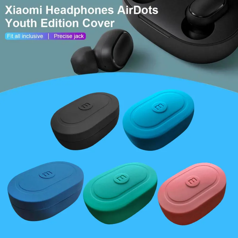 Портативный мягкий силиконовый чехол для Xiaomi Redmi Airdots Bluetooth гарнитура TWS защитный