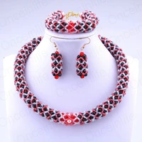 white black red african beads crystal big costume jewelry set luxury wedding jewelry gift set women free shipping new 2016