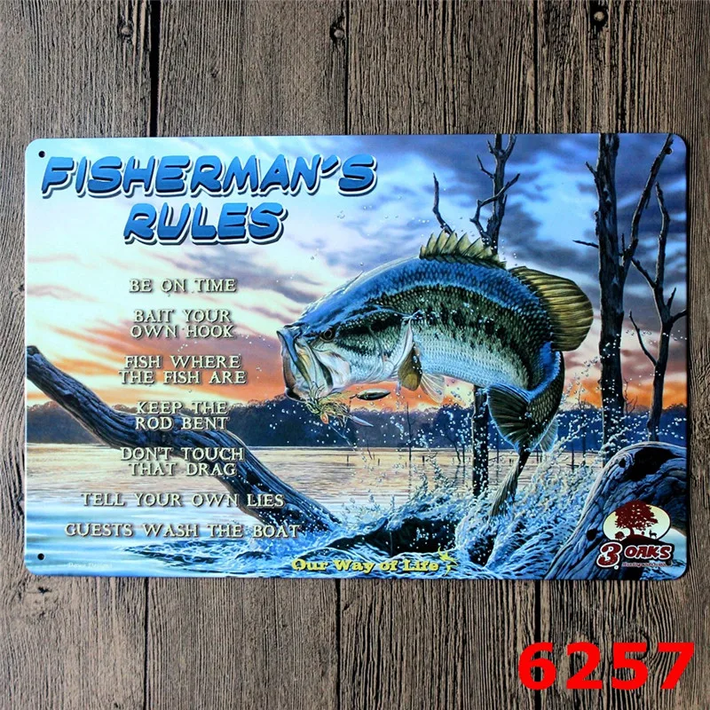 Оригинальная мужская пещера оловянные знаки для рыбалки Охотничий Сезон