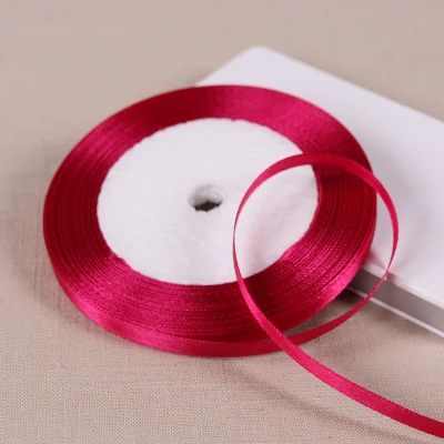 Rose 25 ярдов 6 9 12 15 19 25 38 мм цвета атласные ленты для упаковки подарков DIY рождественские подарки вечерние украшения на свадьбу День рождения - Цвет: Rose