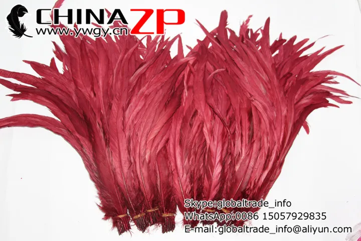 Exporting from CHINAZP Factory 200pieces/lot 30~35cm Length Party Decoration Fully Dyed Burgundy Rooster Tail Feathers | Дом и сад