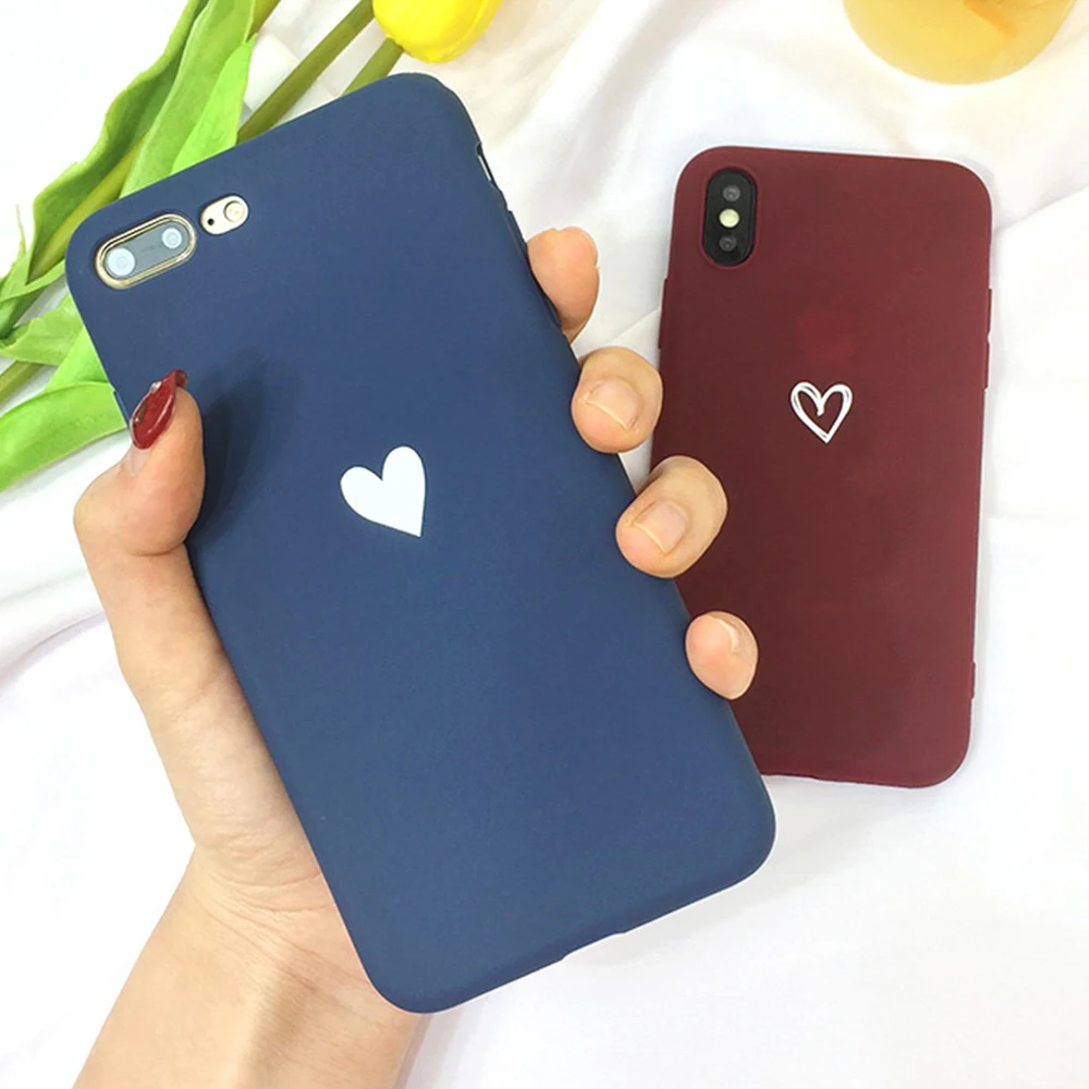 2019 новый маленький чехол для телефона Love рельефный однотонный мягкий все