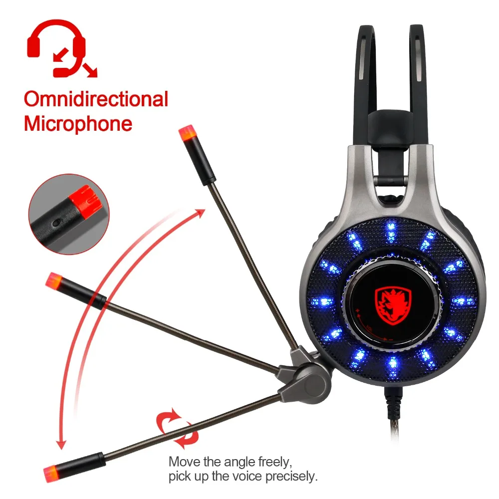 Новый SADES R11 Игровые наушники 7 1 Surround Sound эффект вибрации компьютер гарнитура