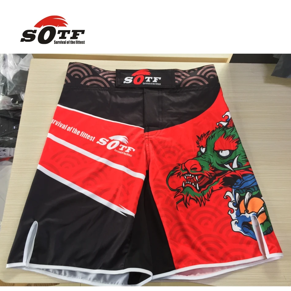 SOTF Red Dragon Edition b спортивные дышащие хлопковые боксерские шорты mma тайские для