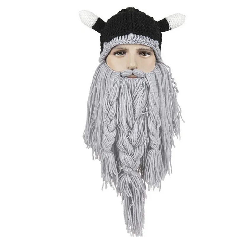 Новинка вязаные мужские и женские шапки викинговые шапочки борода ручной работы