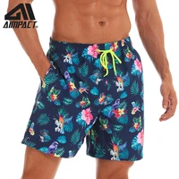 aimpact mens swim trunks quick dry swimsuits beach board shorts for man colorful flower parrot with mesh lining pocket am2199