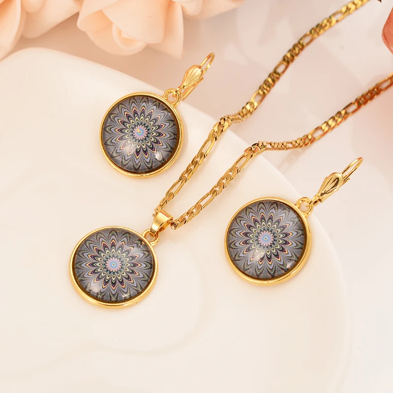 Gold Dubai India PNG butterfly dangle Earrings Necklace Jewelry Sets for Women Girls wedding bridal accessories gifts | Украшения и