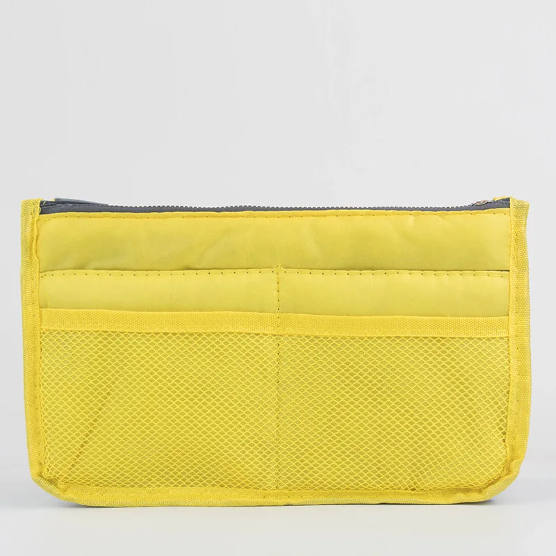 yellow Cosmetic Bag Органайзер, Женская нейлоновая сумка-Органайзер для путешествий, сумочка-органайзер, сумочка, Большой вкладыш, женская косметичка для макияжа, дешевая женская сумка-тоут - Цвет: yellow Cosmetic Bag