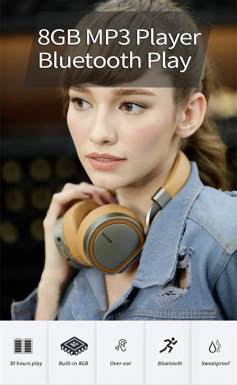 Модные беспроводные Bluetooth наушники складные наушники с микрофоном Встроенный 8G TF карта для телефона ПК MP3 плеер