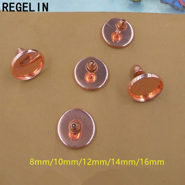 REGELIN круглые серьги-гвоздики из быстрорежущей стали меди розового золота Пустые