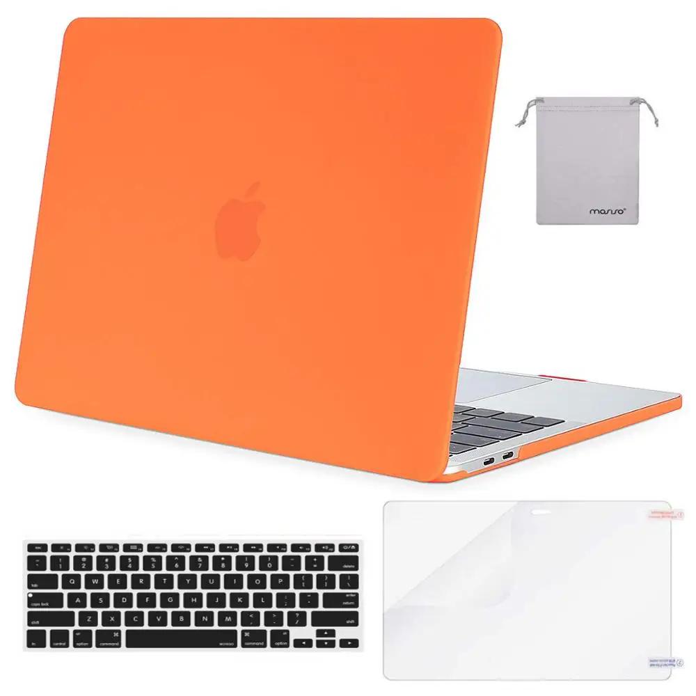 Orange MOSISO матовый чехол для ноутбука Macbook Air 13 дюймов модель A1466 A1369 Обложка для Mac Book Air 13 A1932 с Touch ID - Цвет: Orange