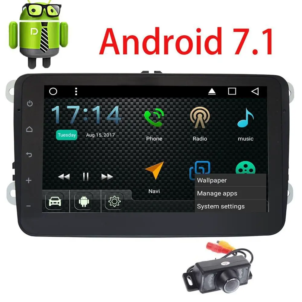 Eincar Android 7 1 автомобильный стерео для VW Golf Passat 2 DIN головного устройства gps система