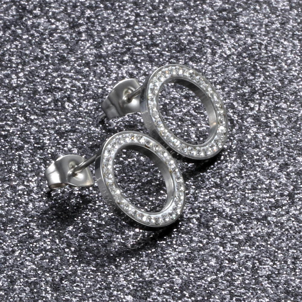 Женские серьги гвоздики с кристаллами из нержавеющей стали 316L|earrings diy|earrings