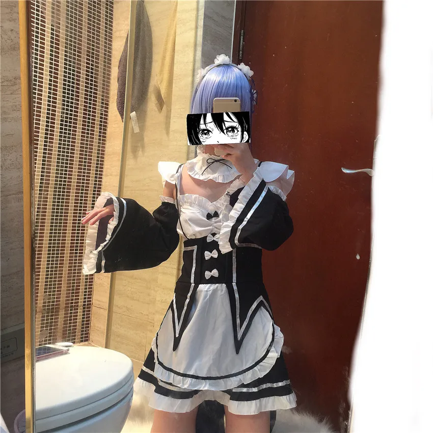 Костюм для косплея Re:zero жизнь в другом мире ОЗУ/Рем сестры кавайная горничная |
