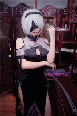 B Игра NieR: Automata jorha тип A № 2 Косплей Костюм 2B колготки Cheongsam женское китайское платье черные костюмы на Хэллоуин - Цвет: B