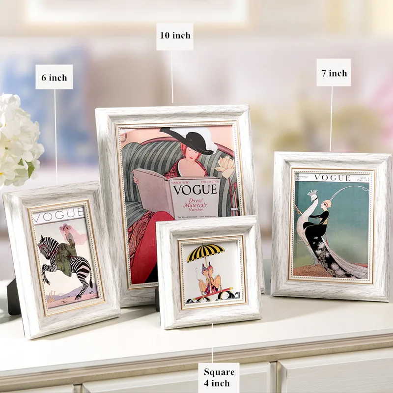 1 piece white frame Романтическая любовь Свадебные картины рамки, свадебные фоторамки, домашний декор винтажная рама для картины для 4,6, 7,8, 10 дюймов фото - Цвет: 1 piece white frame