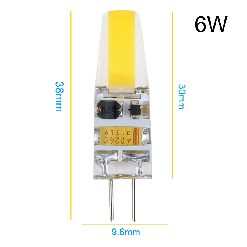 Мини g4 светодиодные лампы удара 6 Вт DC/AC 12 В LED G4 света затемнения 360 угол луча