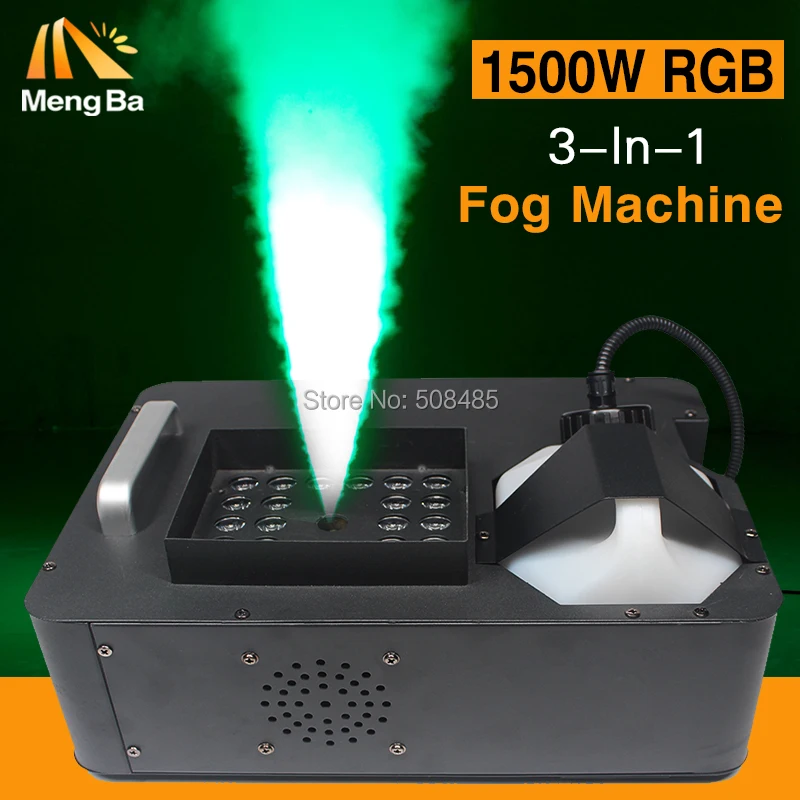 1500 Вт 3-в-1 противотуманная машина DMX512 дымовая с RGB-светодиодом профессиональная