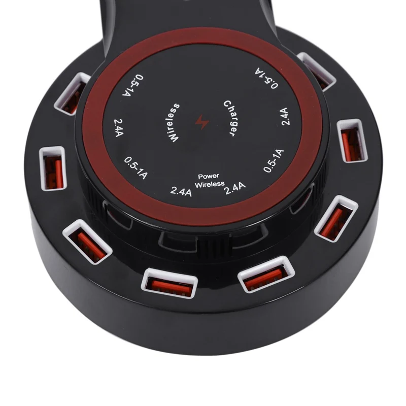 Usb Charger 12A 8 Ports Qi Wireless Charging Transmitter For Iphone X P Galaxy S9 S8+ Us Plug |