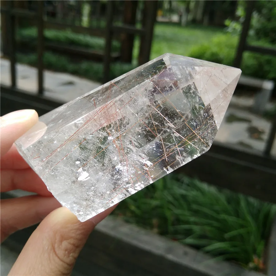 135 г Кристал фантом Wands Ghost Quartz Point Clear Scenic Crystal Chakra Healing Tool медитация кристалл