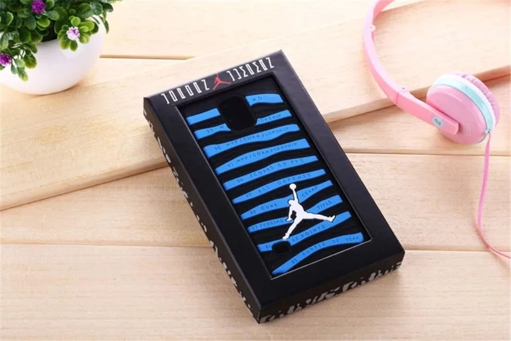 Мода 3D Air Jordan Телефон Случаях Пакет Коробки для Samsung Apple ПВХ Резиновые Полосы Jumpman