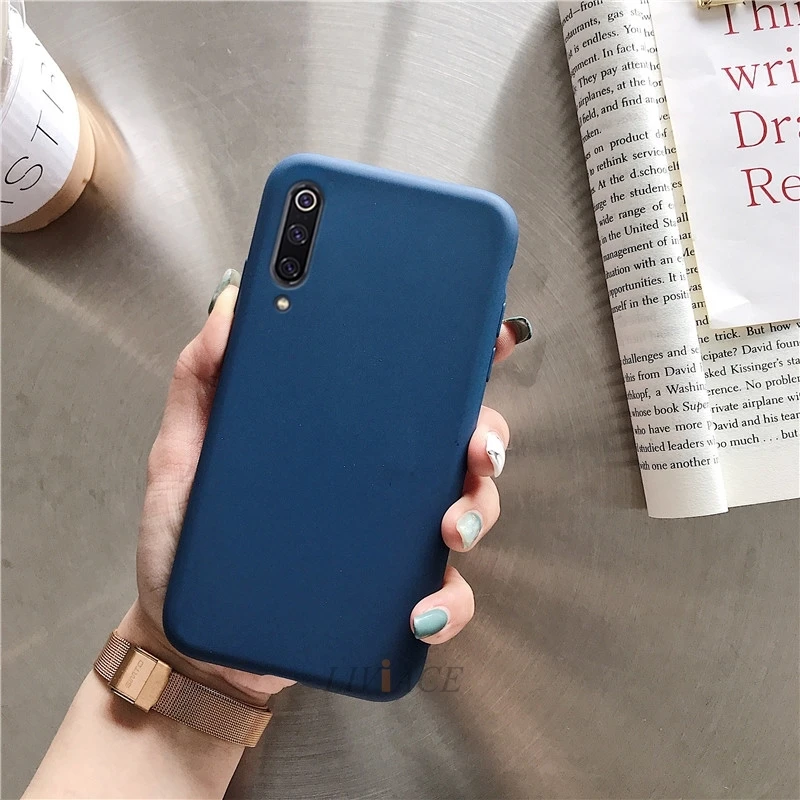 navy Однотонный силиконовый чехол ярких цветов для xiaomi mi a3 mi 9 lite pro mi 9 se cc9 cc9e, мягкая задняя крышка из ТПУ, чехол для xiaomi cc9 - Цвет: navy