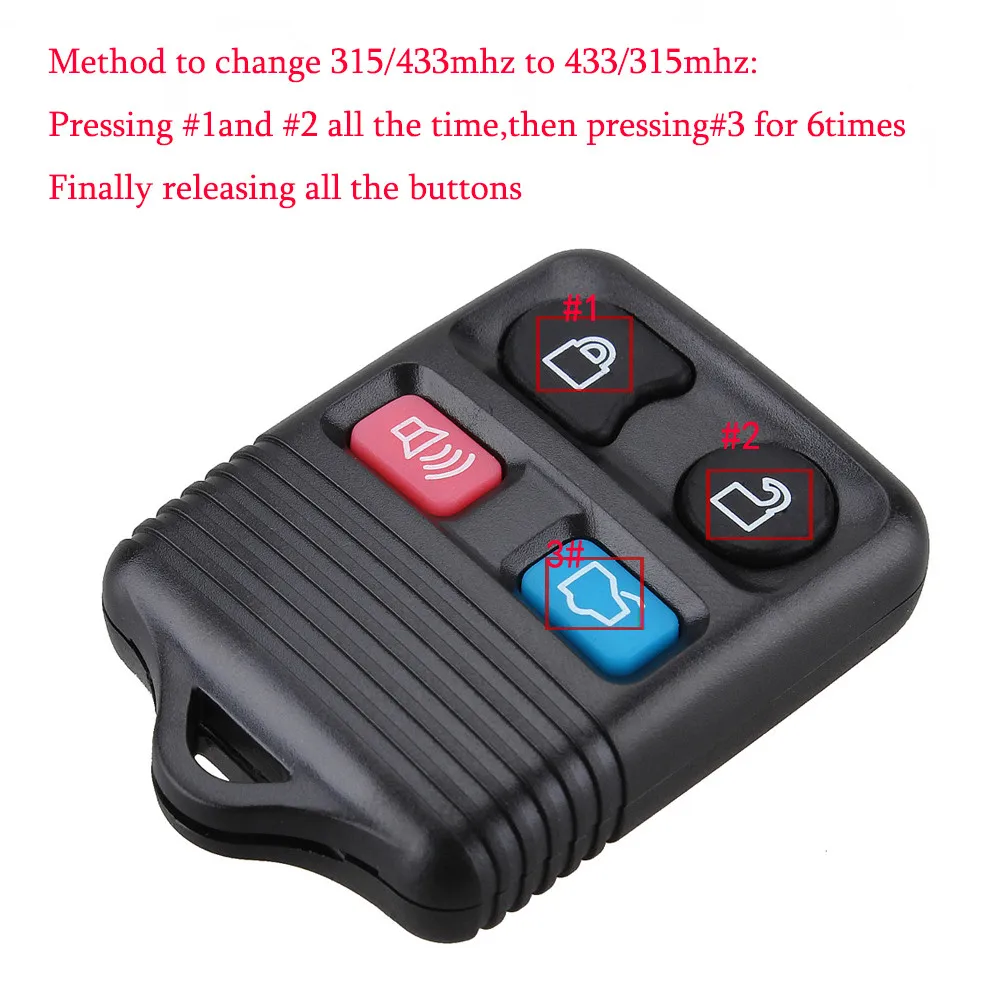 4 кнопки дистанционного ключа автомобиля Transit Keyless entrip Fob 315 МГц/433 МГц для Ford Полный пульт дистанционного управления