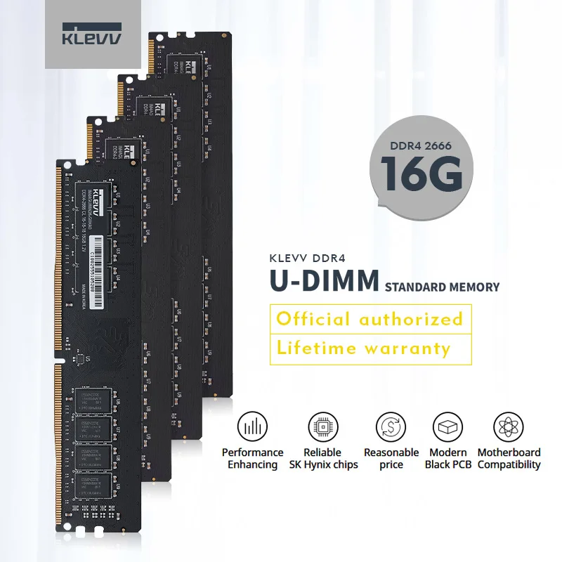 Оперативная память Klevv DDR4 4 ГБ 8 16 2666 МГц RAM для настольных ПК | Компьютеры и офис