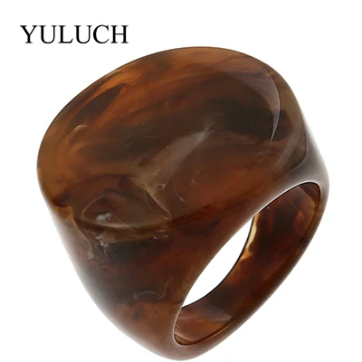 Brown YULUCH Натуральный камень кольца красивую текстуру Для женщин/Для мужчин кольца полу-кольцо с драгоценным камнем ювелирные изделия для вечерние свадебные уникальный дизайн - Цвет основного камня: Brown