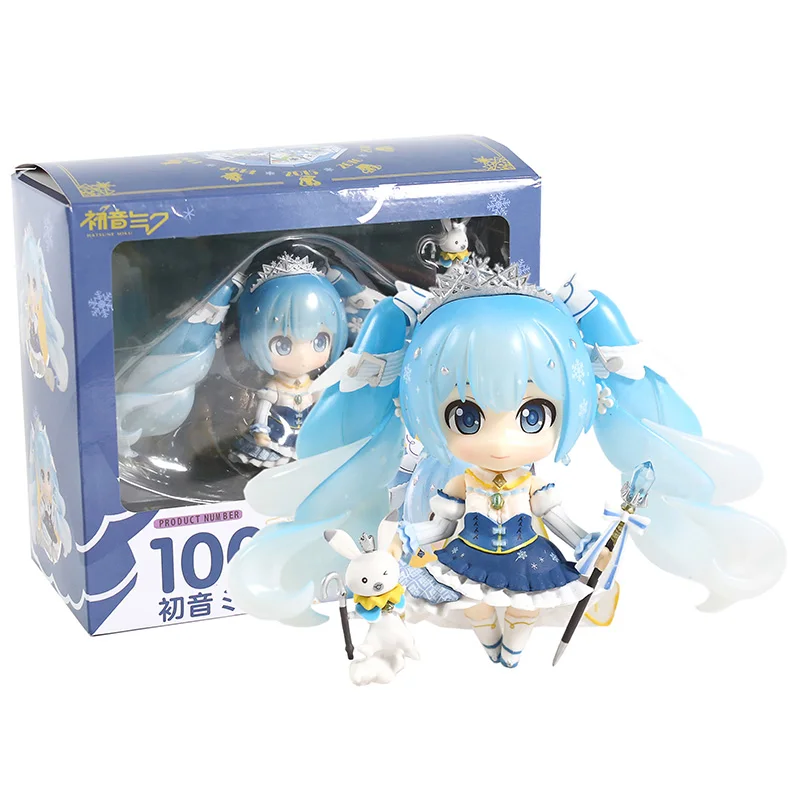 Аниме Хацунэ Мику Снежная принцесса Nendoroid 1000 ПВХ фигурка милая девушка из смолы Коллекция Модель игрушки подарки косплей - Цвет: 1000 box