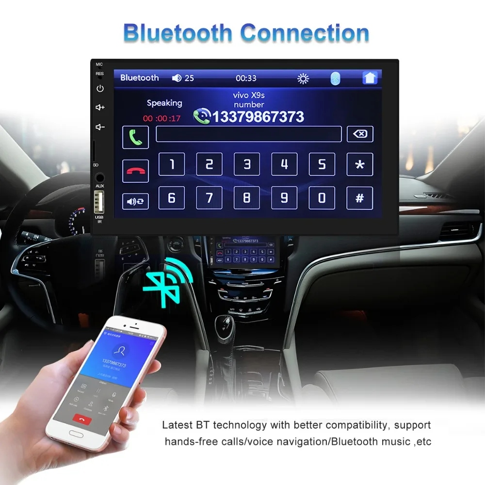 HD " Авторадио 2 din Автомобильная магнитола сенсорный экран Аудио Bluetooth Камера заднего вида MP3 MP5 мультимедийный плеер