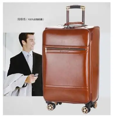 CARRYLOVE 1" 20" 2" дюймов ретро кожаный багажный набор тележка koffer наборы Дорожный чемодан для поездки - Цвет: only 20 inch
