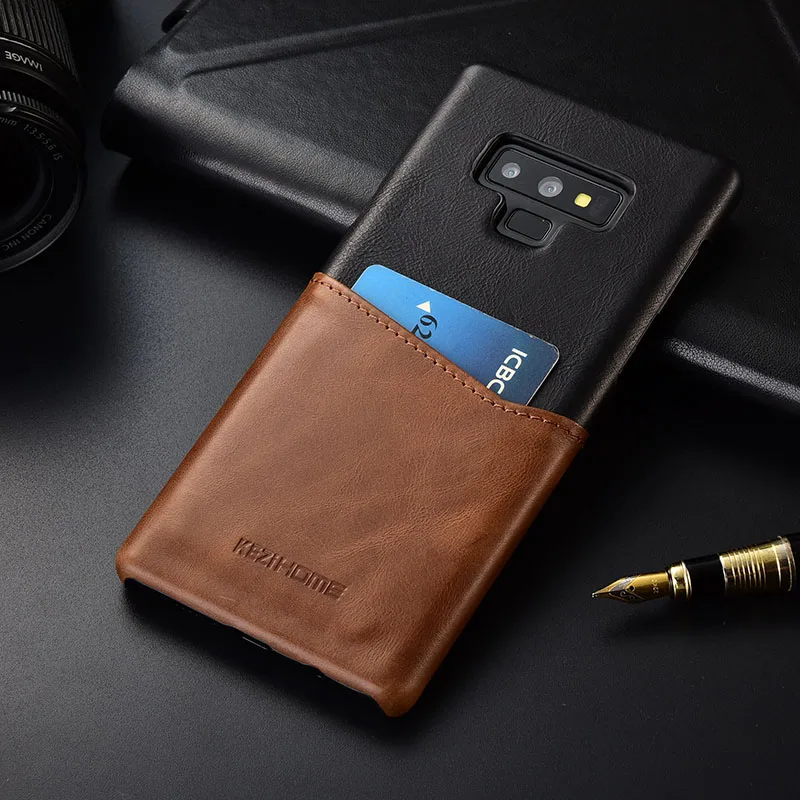 Чехол для samsung Galaxy Note 9 KEZiHOME, два цвета, натуральная кожа, твердая задняя крышка для samsung Note9, с карманом для карт