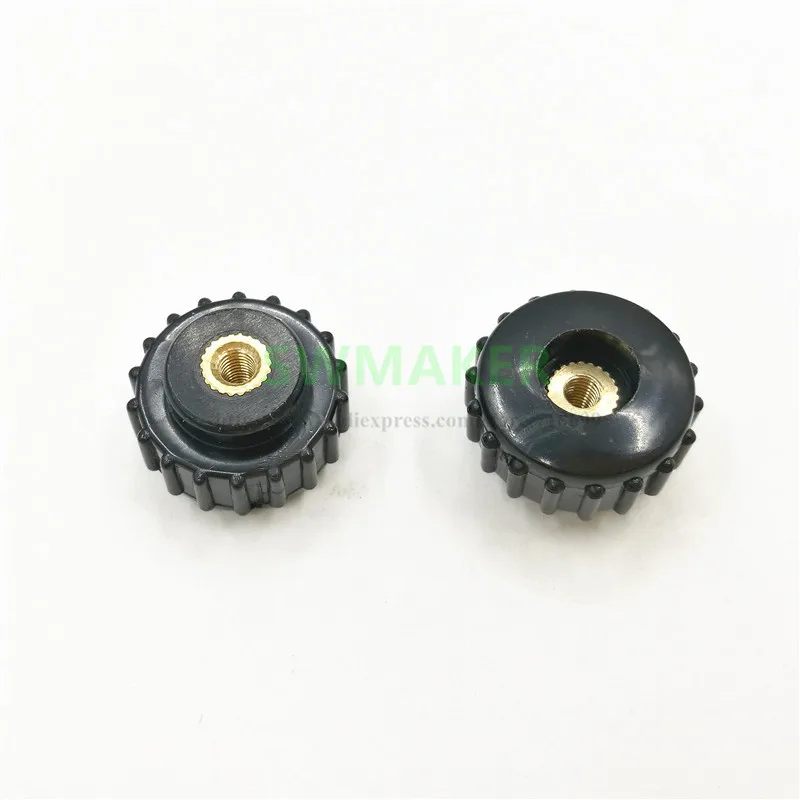 10pcs OD 30mm Straight thread Through hole M3 M4 M5 M6 M8 adjusting knob Round head rubber Hand Knob Nut Tighten | Обустройство дома