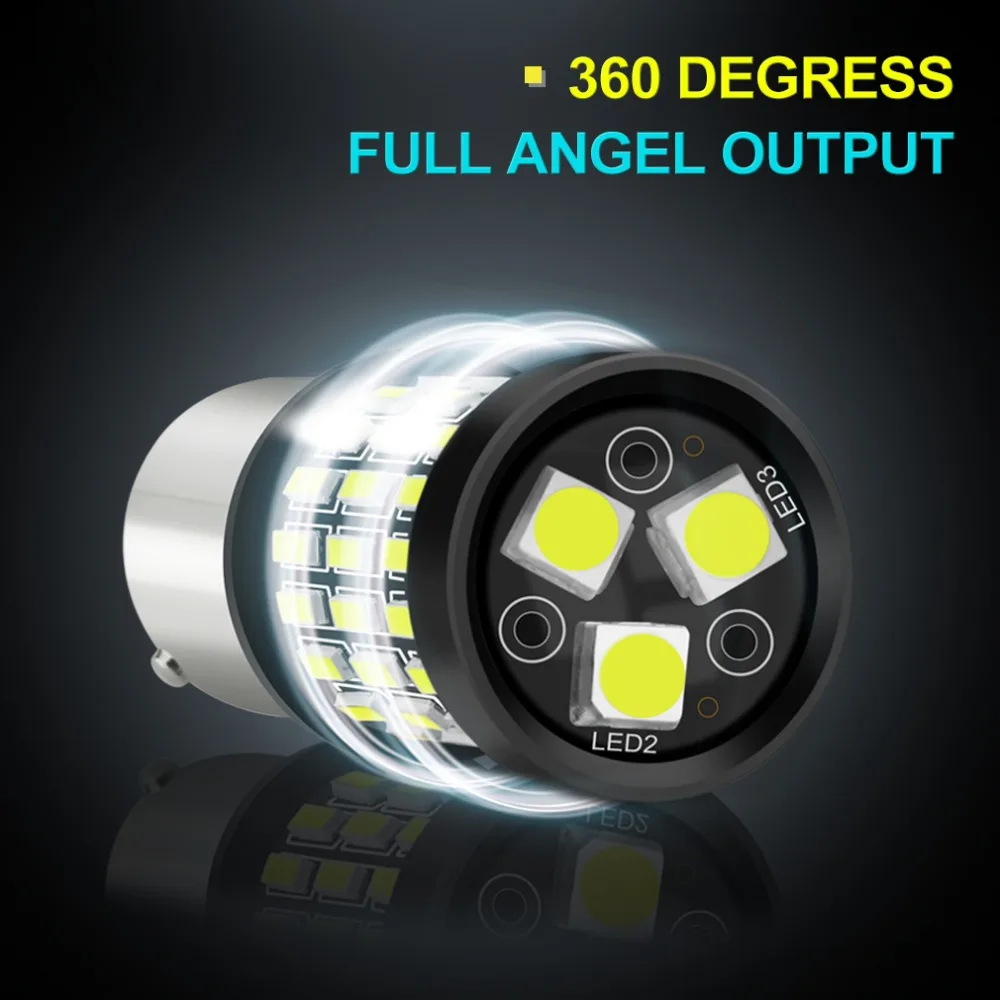 2 шт. 1156 BA15S P21W LED BAU15S PY21W светодиодные лампы R5W R10W 12V Белый Красный Янтарный