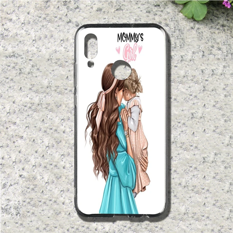 Модные коричневые волосы для малыша и мамы девочек чехол телефона huawei p smart Honor 4C 5C